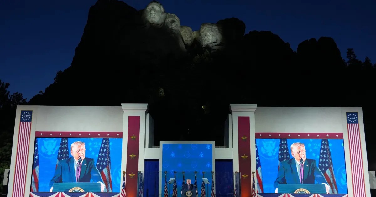 Trump's storm-delayed 250th birthday speech turns campaign rally