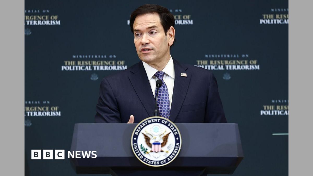Secretary of State Marco Rubio delivers opening remarks during the Ministerial on the Resurgence of Political Terrorism at the State Department on July 16, 2026 in Washington, DC.