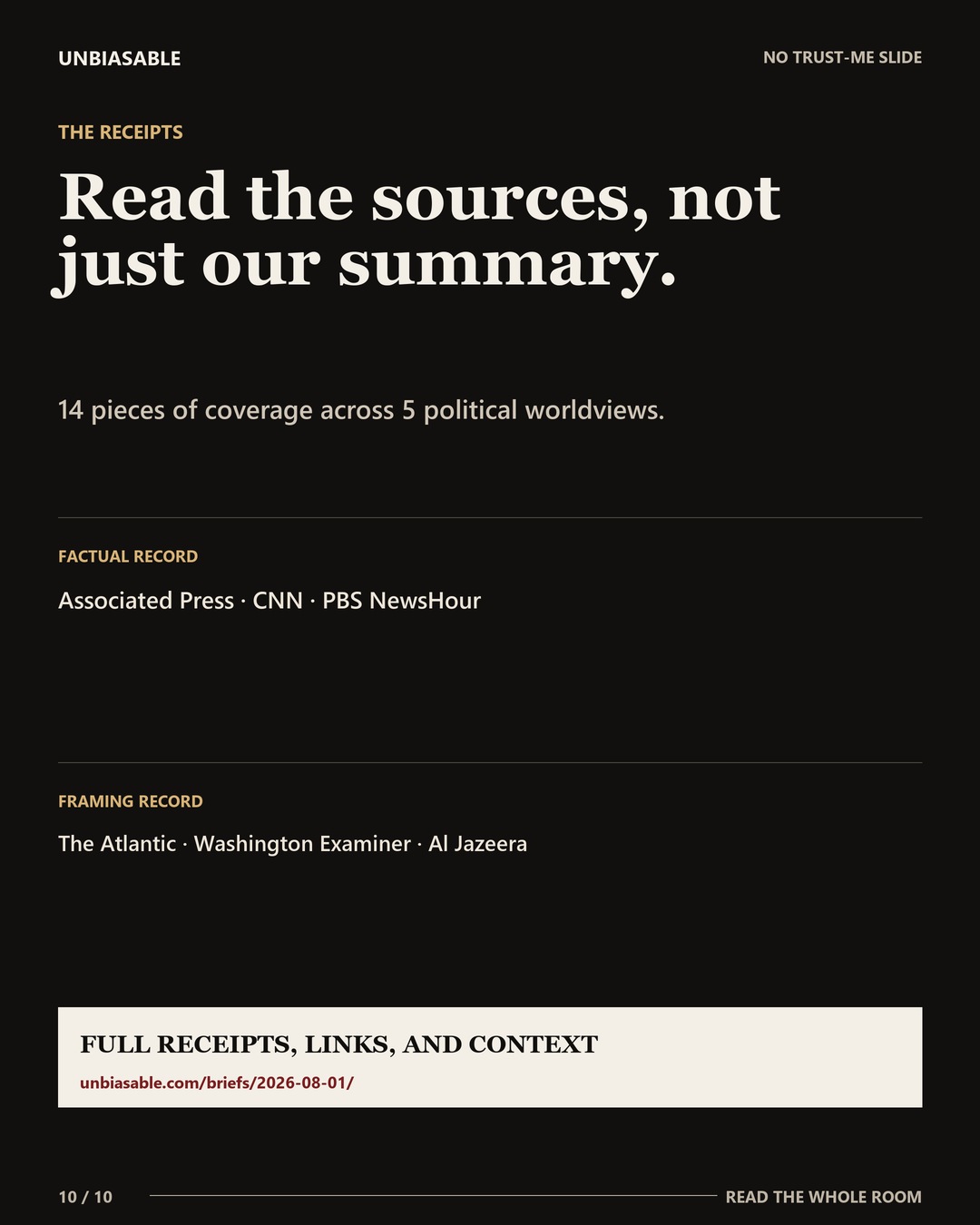 Source ledger for the selected story.