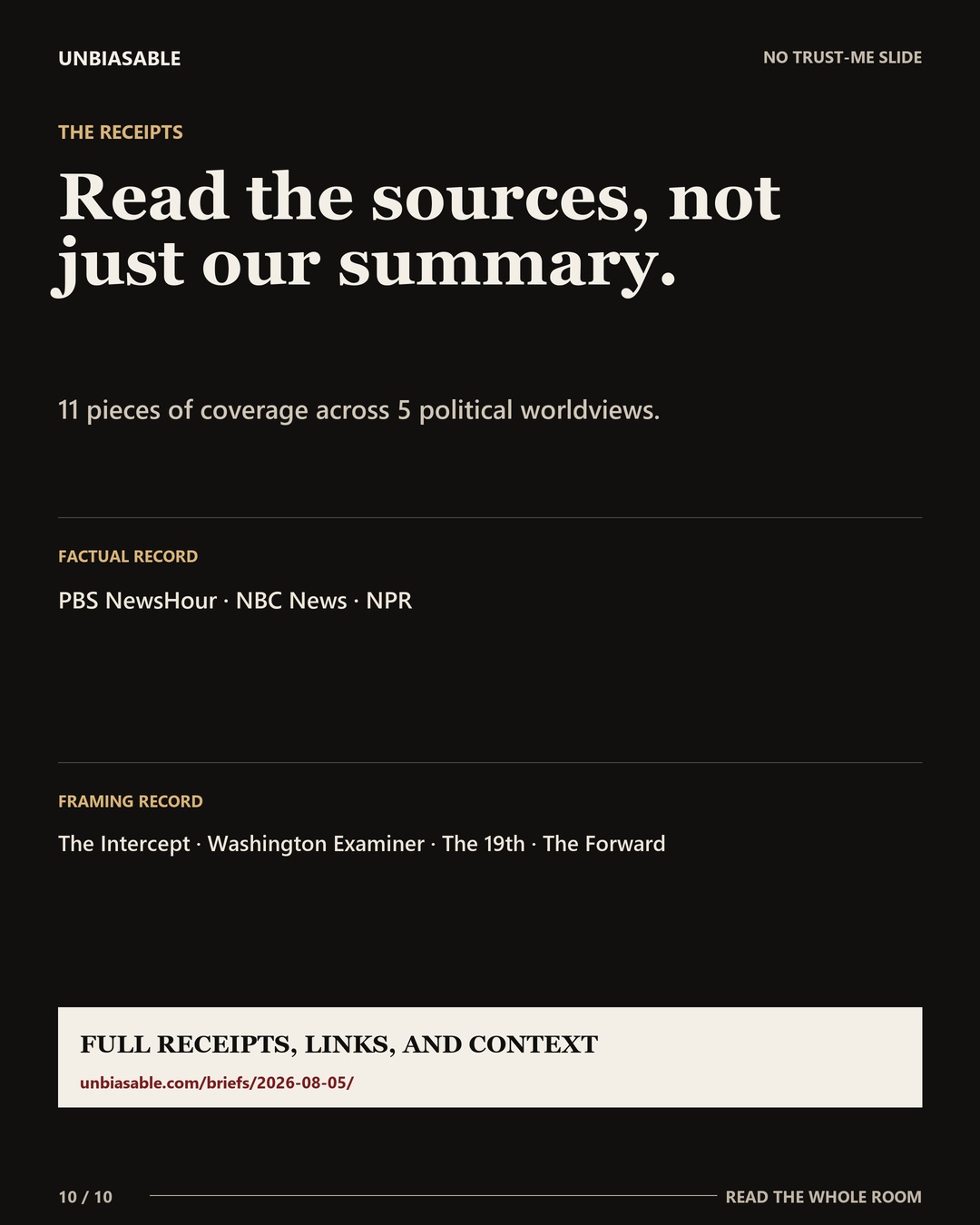 Source ledger for the selected story.